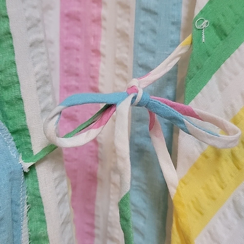 VTG | Vintage Multicolored Striped Kimono Style Robe - Picture 7 of 11